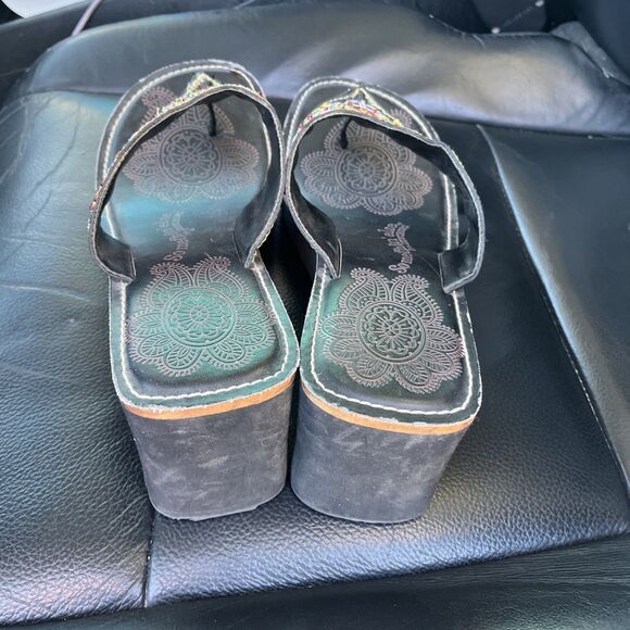 Something Else From Skechers BEADED PLATFORM THONG WOMEN'S 8 Brown - Picture 4 of 8